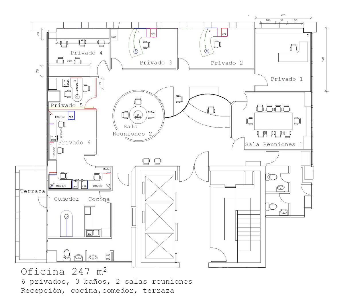 Arriendo Oficina NO 3B 4E 1B Pedro de Valdivia - Providencia