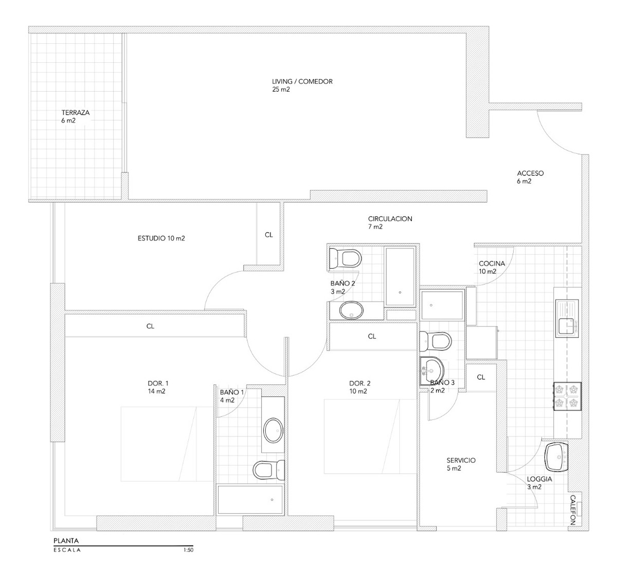 Arriendo Departamento 3D en suite 2B 1E Parque Bicentenario - Vitacura