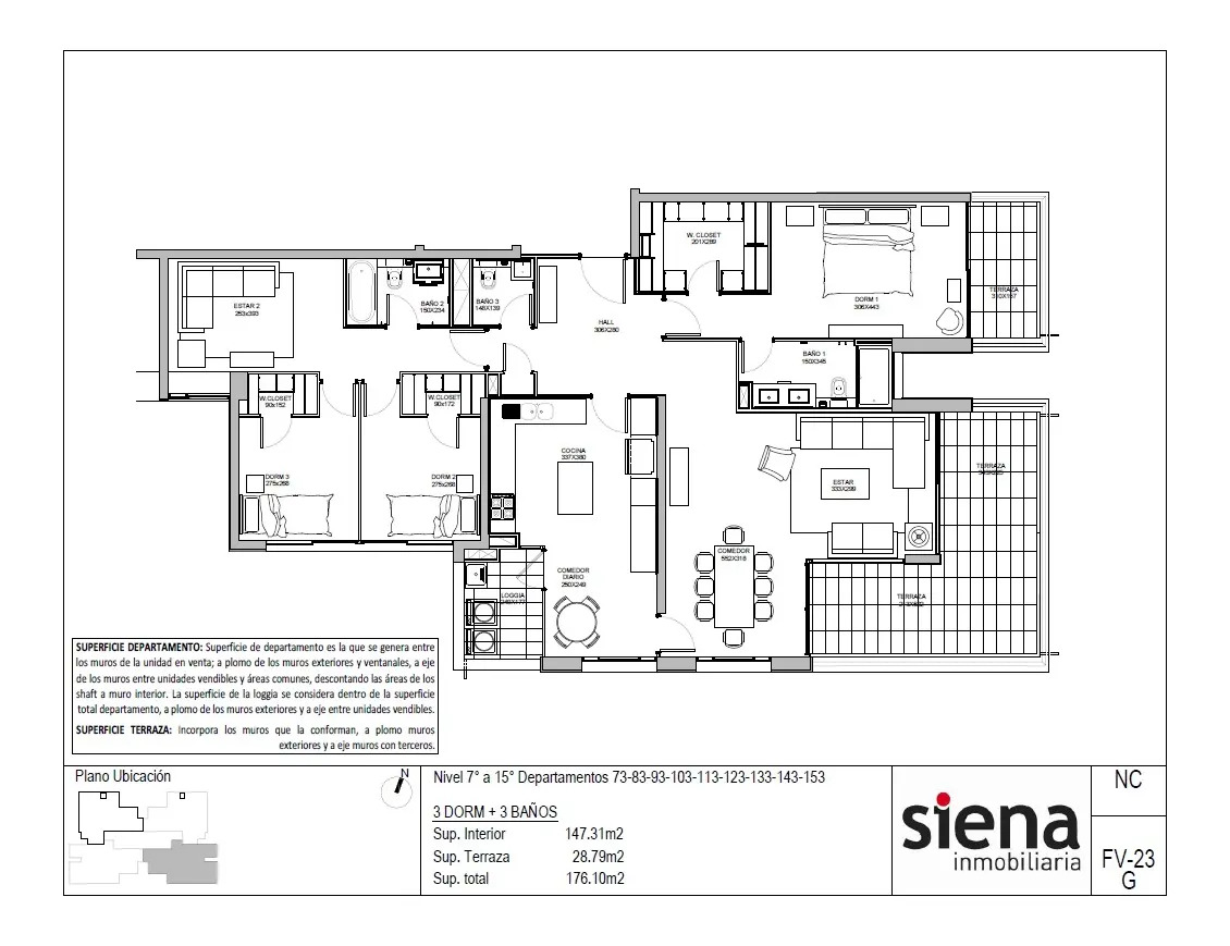 Venta Departamento SO 3D en suite Walk-in cl&oacute;set 3B 2E 1B Parque Arauco - Las Condes