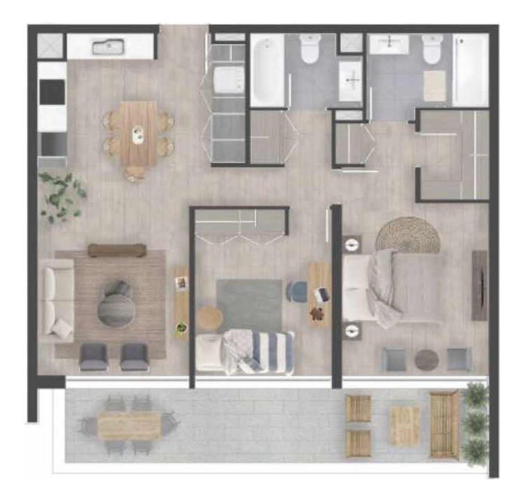 Venta Departamento P 2D en suite Walk-in cl&oacute;set 2B 1E 1B La Dehesa - Lo Barnechea