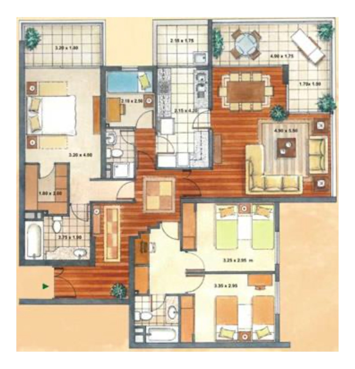 Arriendo Departamento NO 4D en suite Walk-in cl&oacute;set 3B 2E 1B Jard&iacute;n Del Este - Vitacura