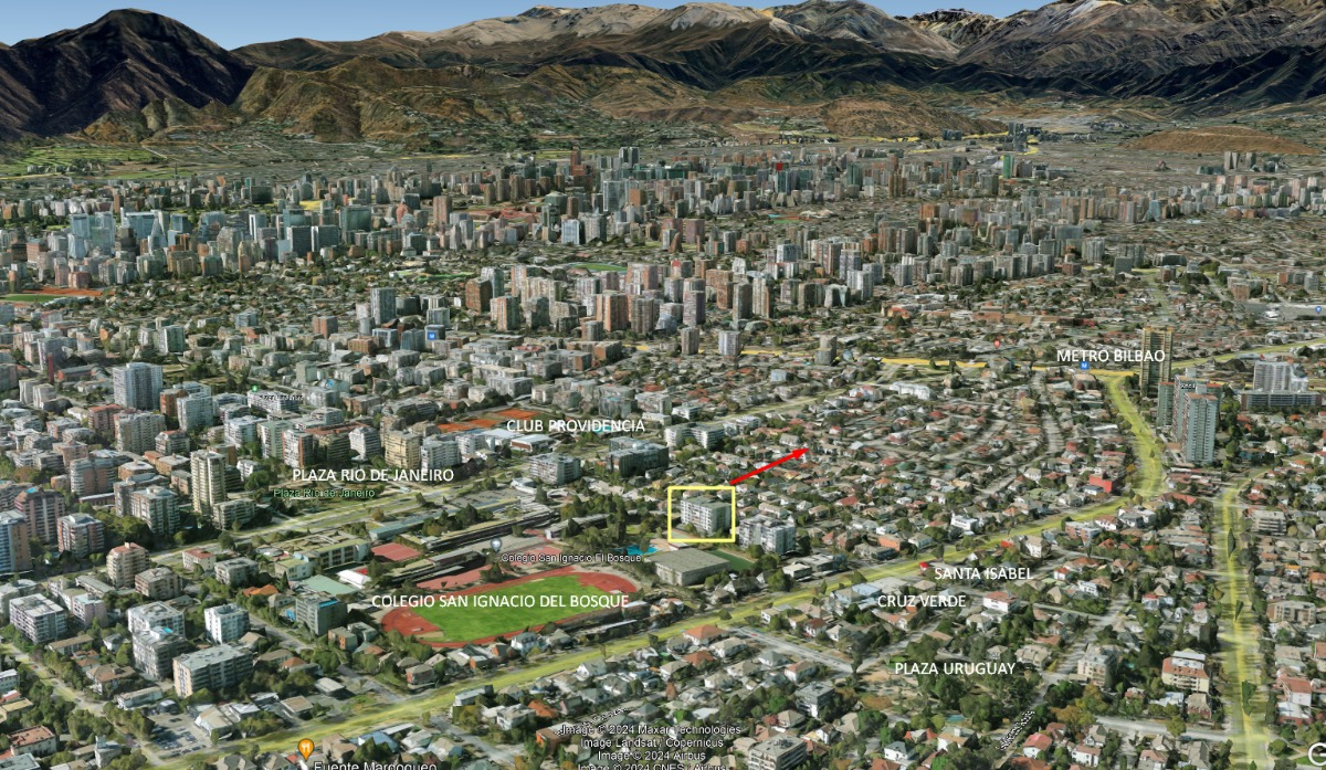 Venta Departamento O 3D en suite Walk-in cl&oacute;set 3B 2E 1B Metro Bilbao - Providencia