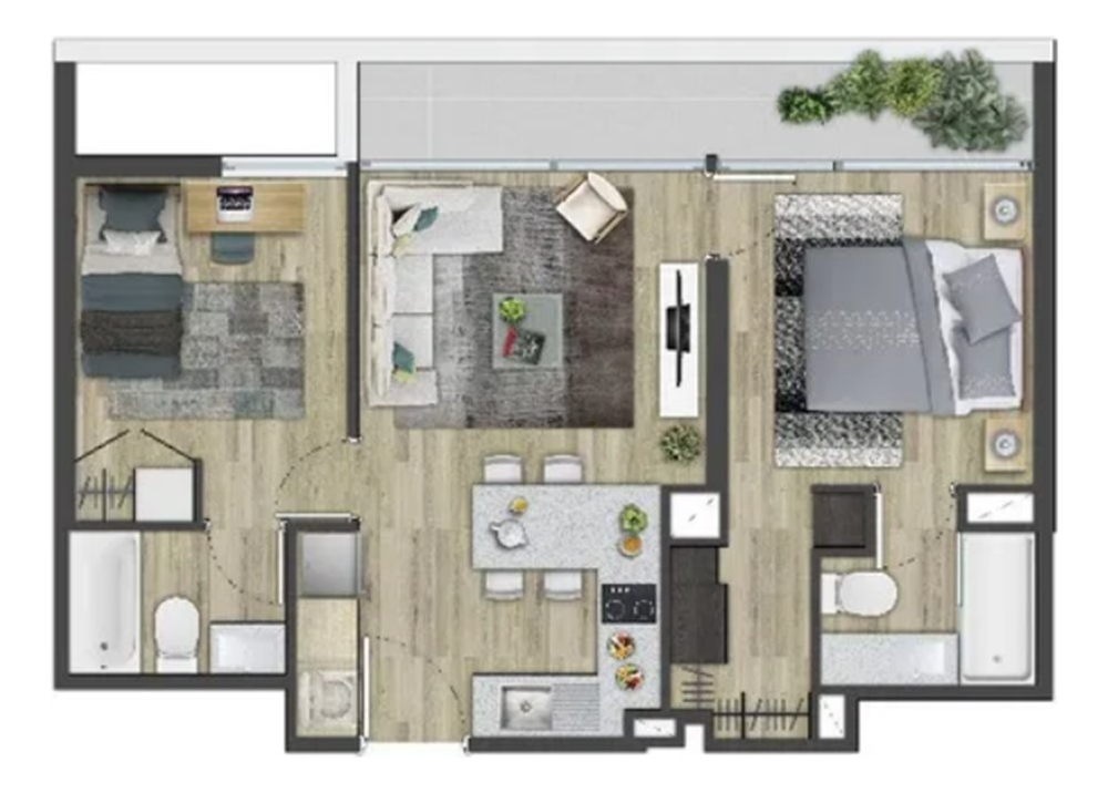 Arriendo Departamento N 2D en suite Walk-in cl&oacute;set 2B 2E 1B Metro Bilbao - Providencia