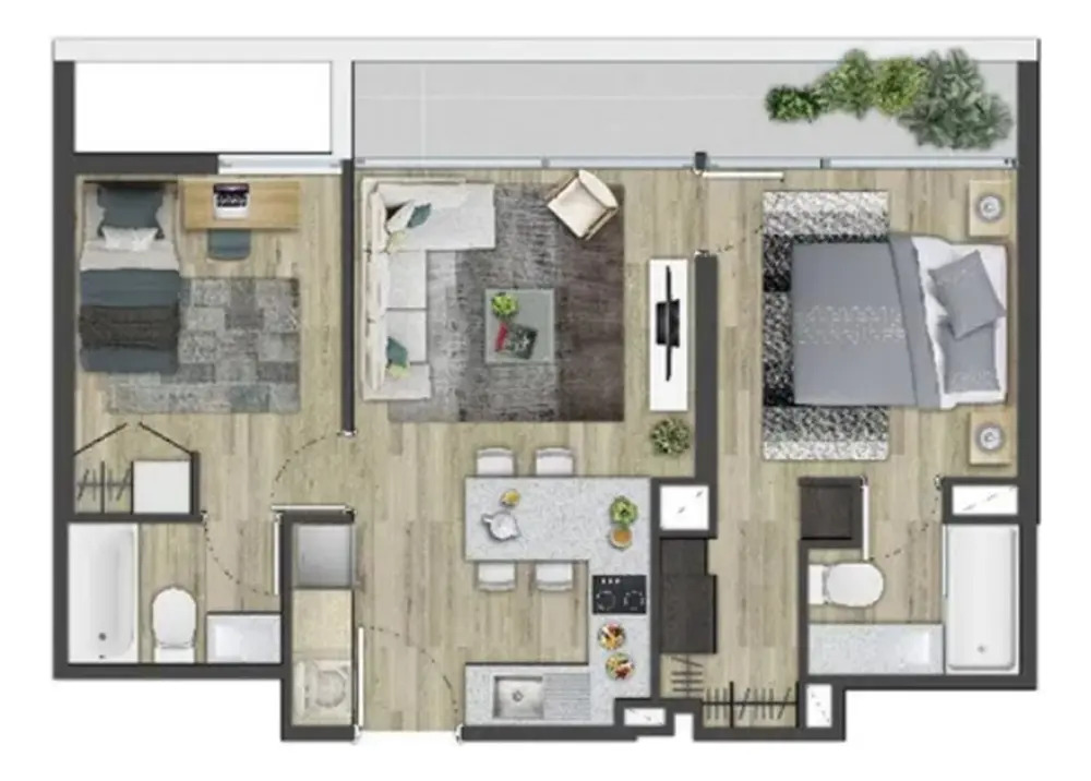 Arriendo Departamento N 2D en suite Walk-in cl&oacute;set 2B 2E 1B Metro Bilbao - Providencia