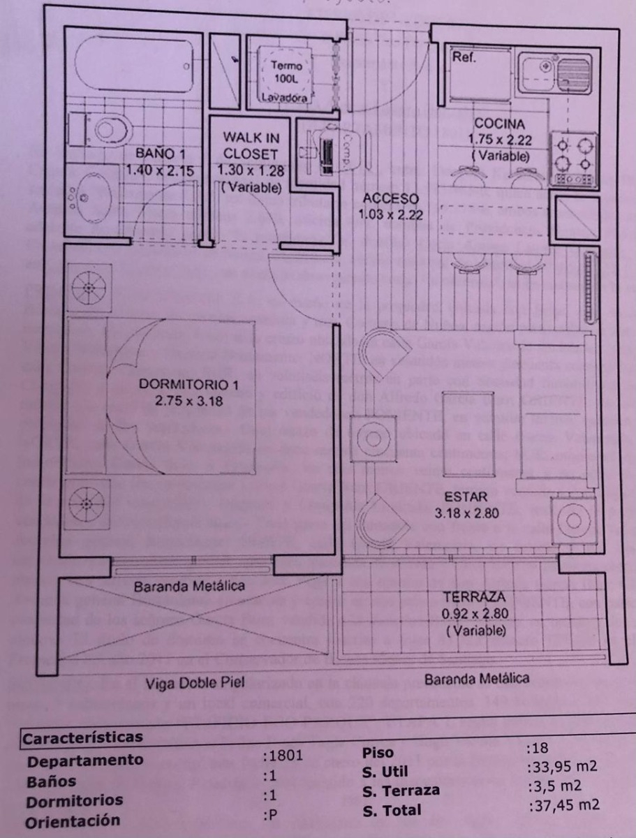 Venta Departamento P 1D 1B 1E Barrio Italia - Providencia