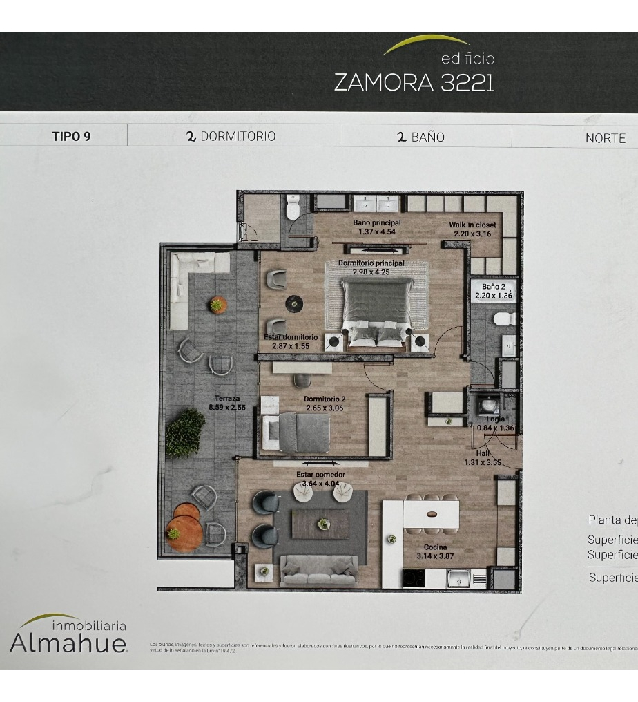 Arriendo Departamento 2D Vaticano - Las Condes