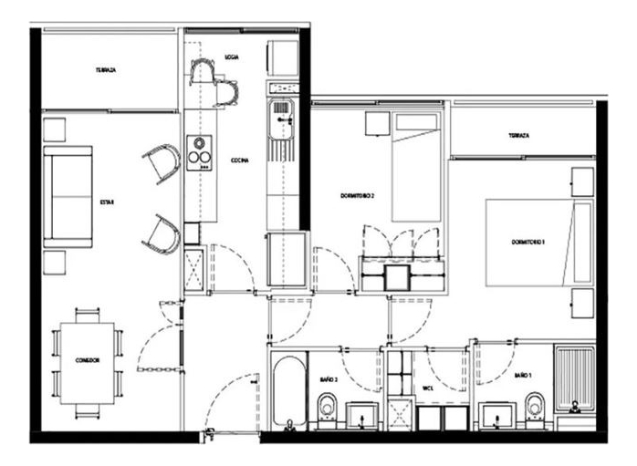 Arriendo Departamento N 2D en suite Walk-in cl&oacute;set 2B 1E 1B Parque San Eugenio - Metro &Ntilde;uble - &Ntilde;u&ntilde;oa