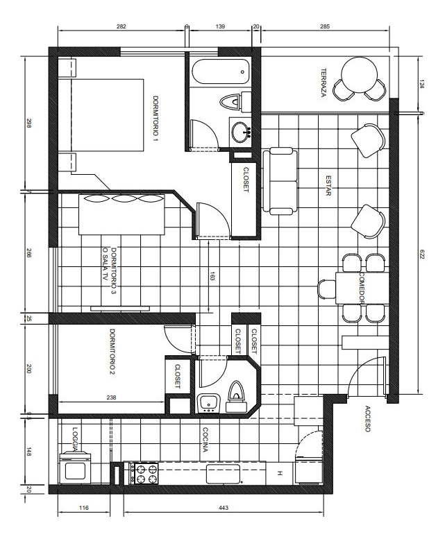 Arriendo Departamento SP 2D en suite 2B 1E 1B Parque San Eugenio - Metro &Ntilde;uble - &Ntilde;u&ntilde;oa