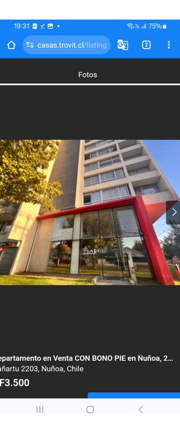 Venta Departamento 2D 2B 1E Estadio Nacional - &Ntilde;u&ntilde;oa