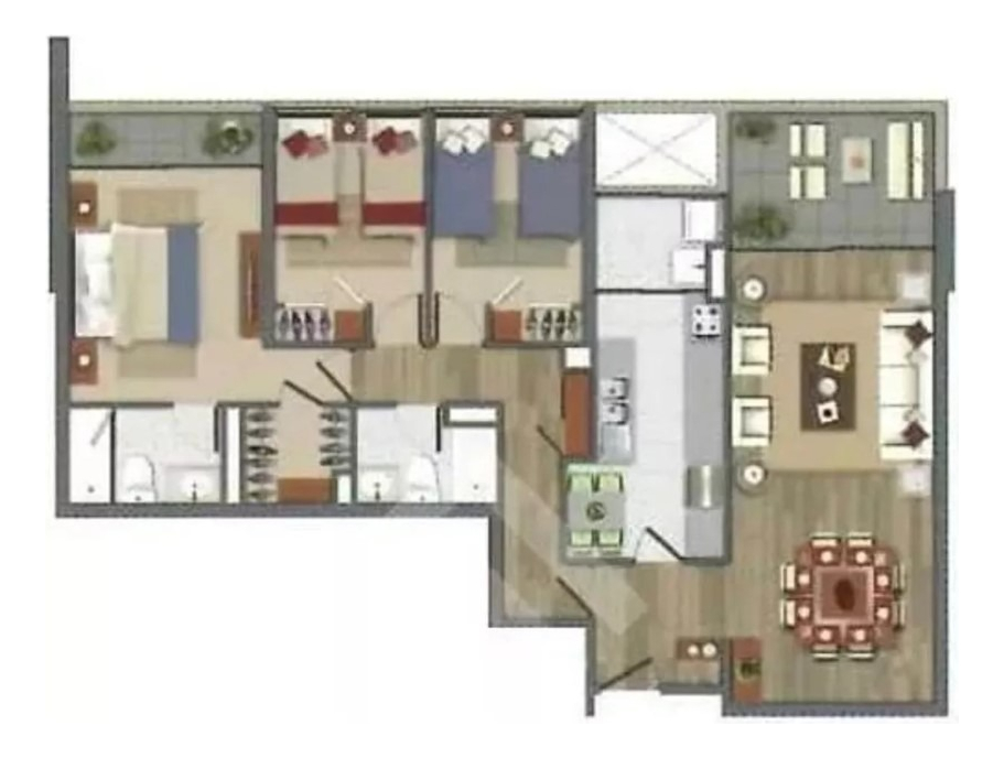 Venta Departamento P 3D Walk-in cl&oacute;set 2B 1E 1B  - Las Condes