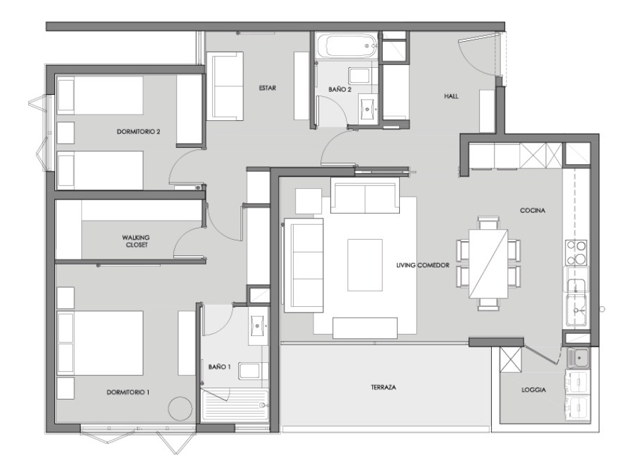 Arriendo Departamento NP 2D en suite Walk-in cl&oacute;set 2B 2E 1B Barrio El Golf - Las Condes
