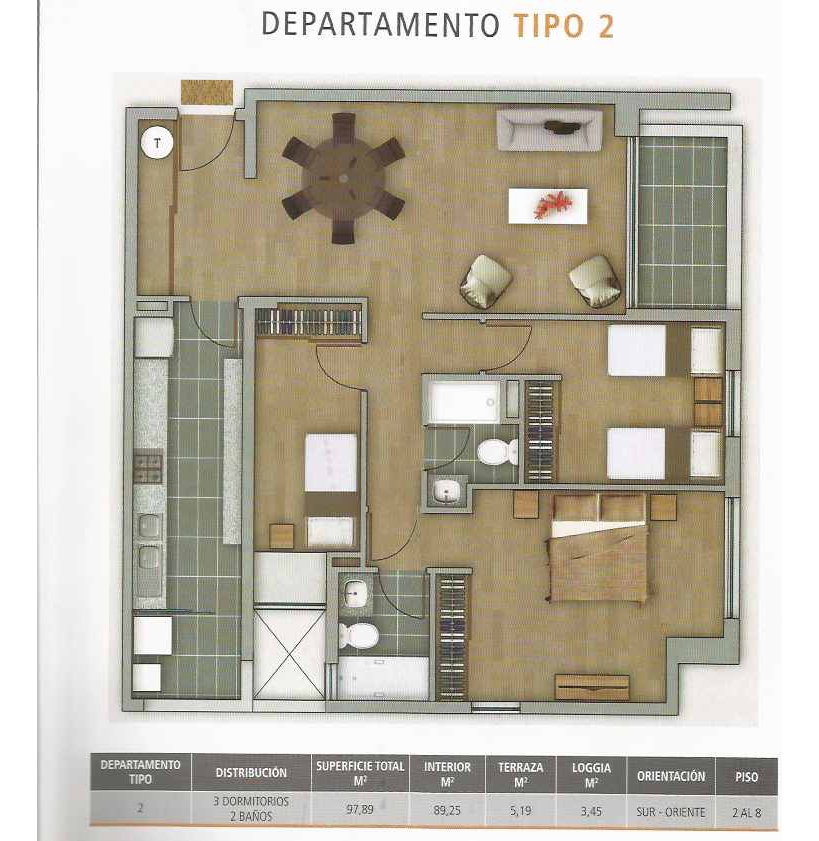 Arriendo Departamento NP 3D en suite Walk-in cl&oacute;set 2B 1E 1B Campus Oriente - Providencia