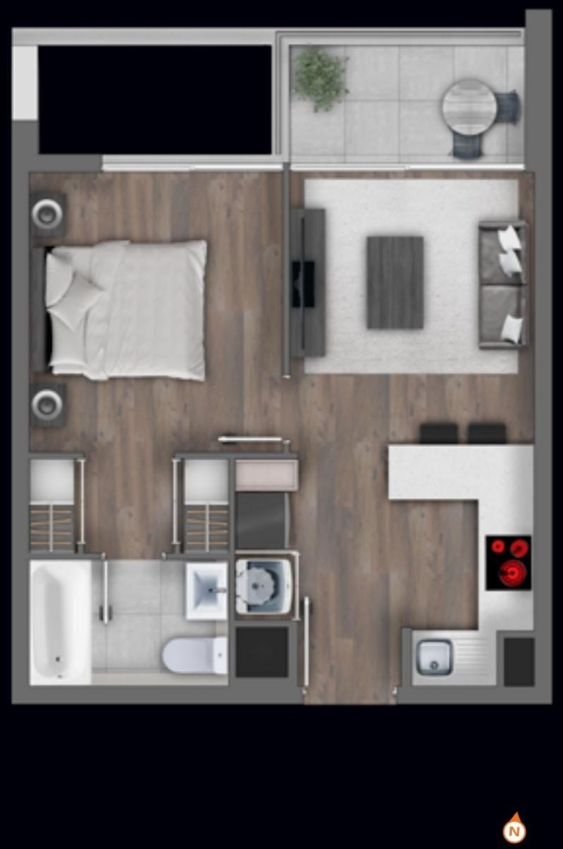 Venta Departamento N 1D 1B  - &Ntilde;u&ntilde;oa