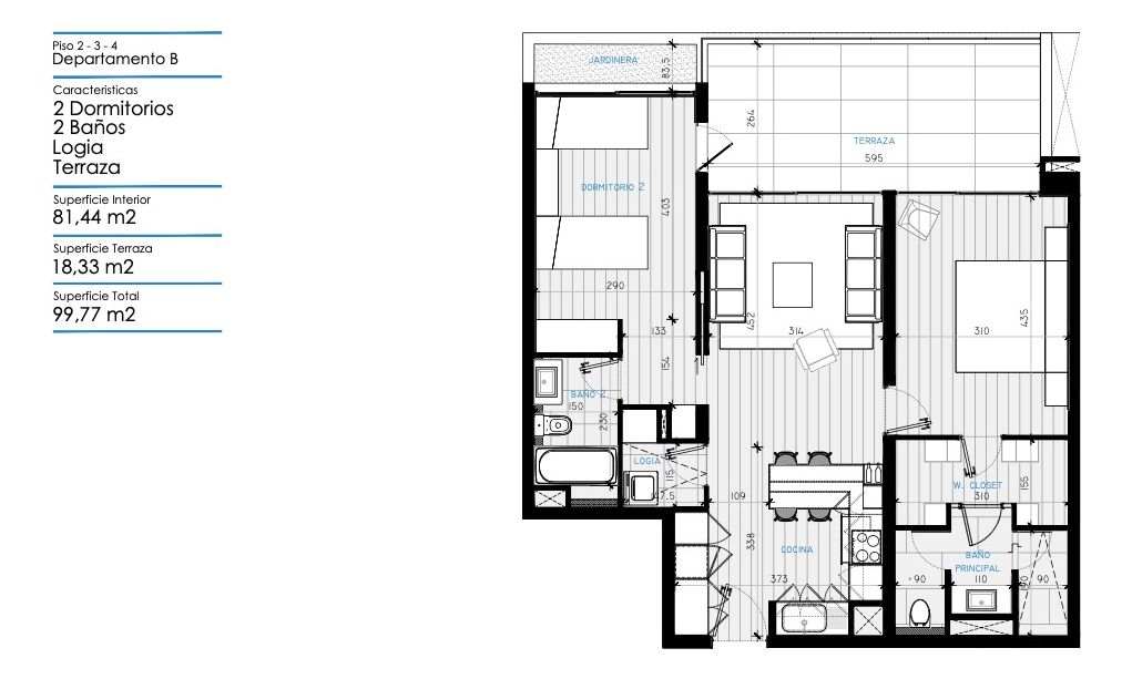 Venta Departamento NO 2D en suite Walk-in cl&oacute;set 2B Borde R&iacute;o - Casa Piedra - Vitacura