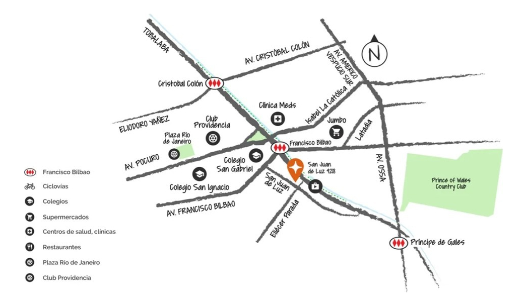 Arriendo Departamento N 2D en suite Walk-in cl&oacute;set 2B 2E 1B Metro Bilbao - Providencia