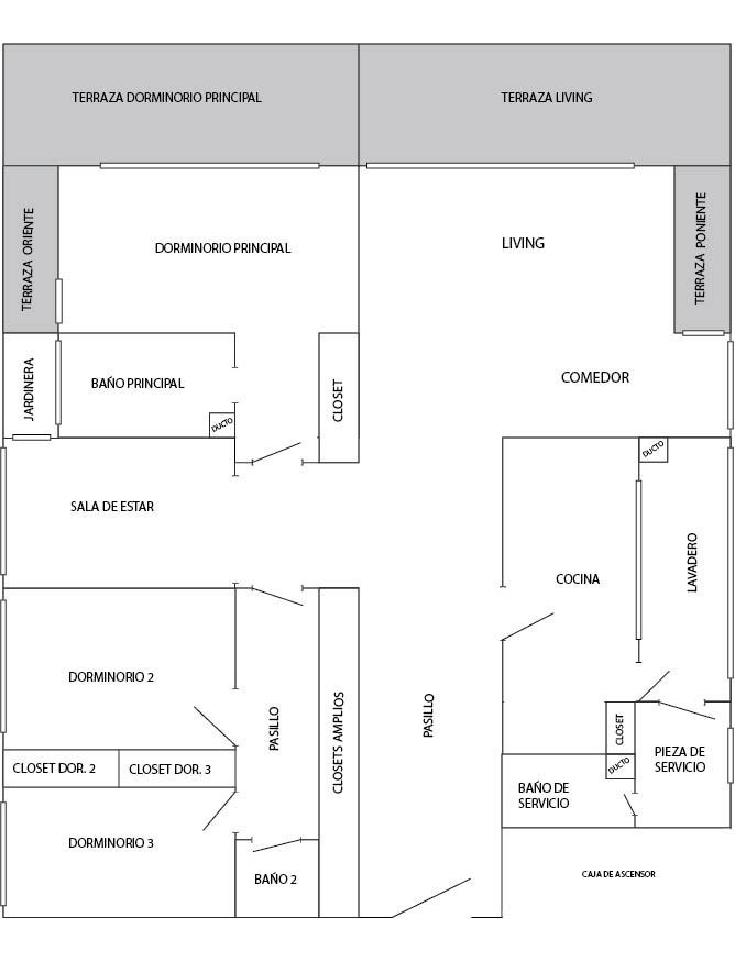 Venta Departamento NOSP 4D en suite 3B 2E 2B Las Lilas - Providencia