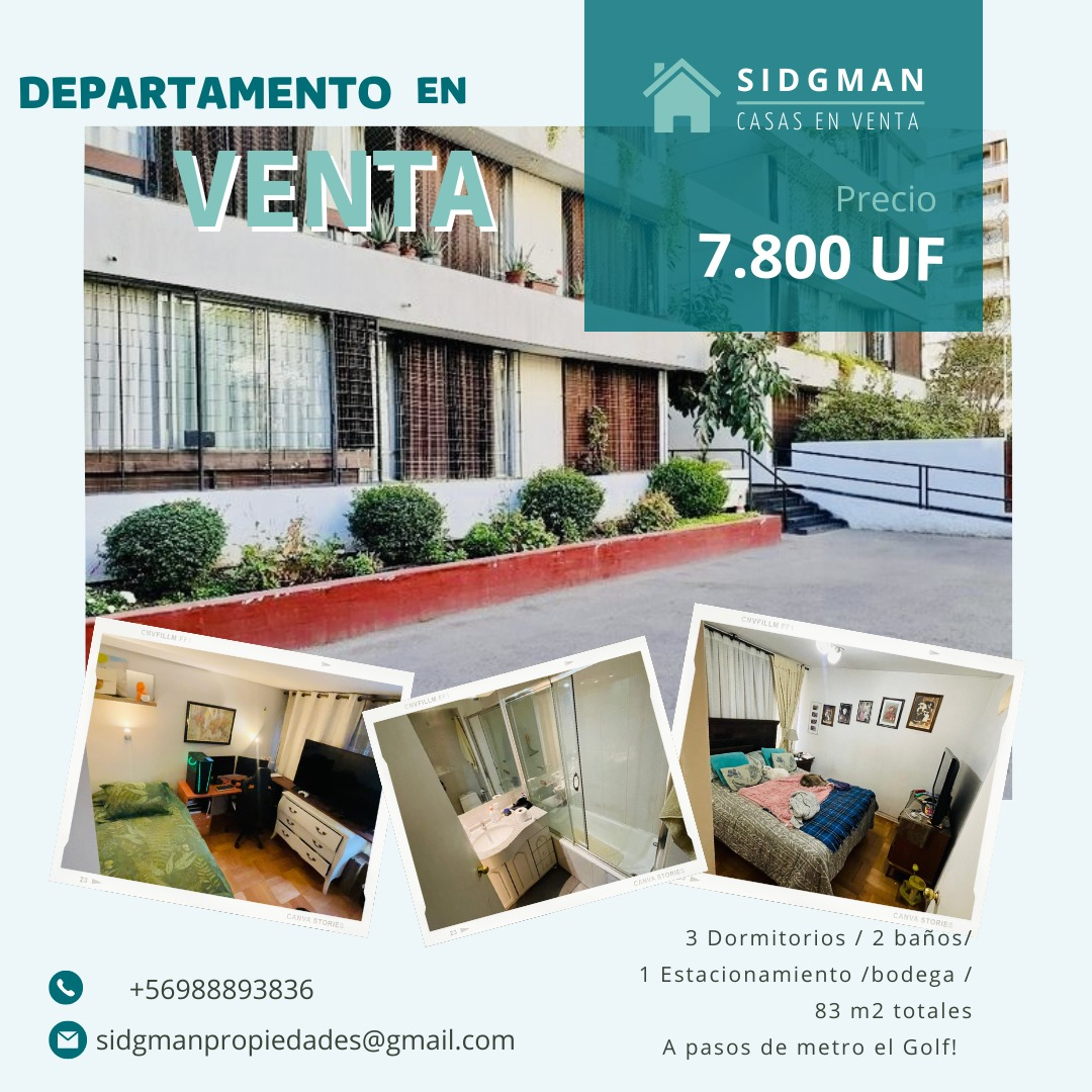 Venta Departamento NP 3D 2B 1E 1B Barrio El Golf - Las Condes