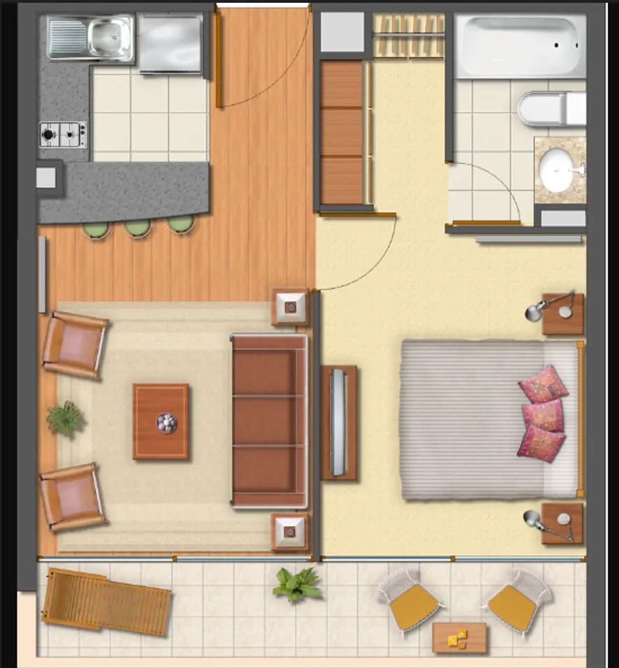 Venta Departamento 1D en suite Walk-in cl&oacute;set 1B 1E 1B Metro Monse&ntilde;or Eyzaguirre - &Ntilde;u&ntilde;oa