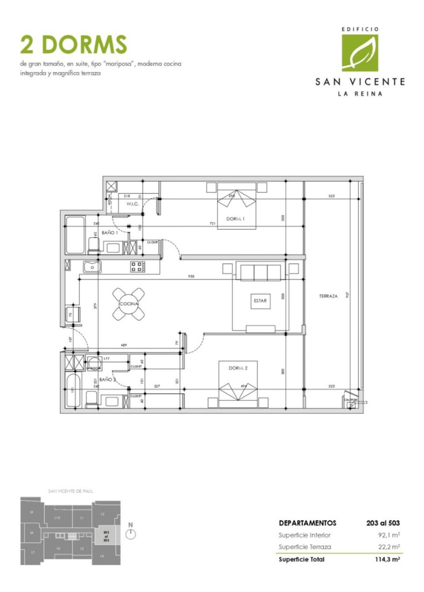 Arriendo Departamento O 2D en suite Walk-in cl&oacute;set 2B 1E Metro Sim&oacute;n Bolivar - La Reina