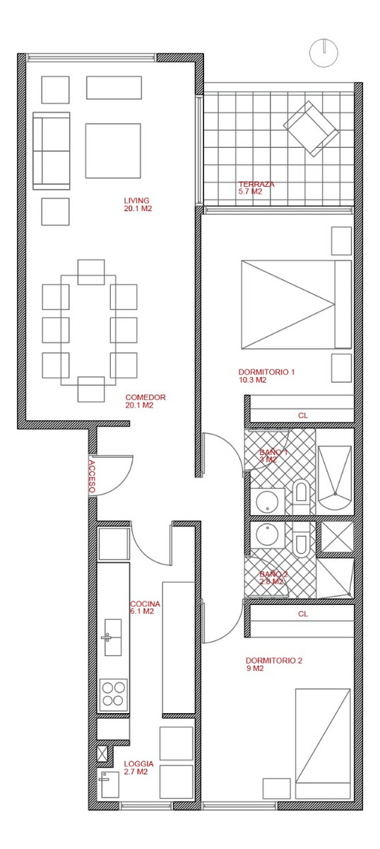 Arriendo Departamento NO 2D 2B 1E 1B Estadio Croata - Vitacura
