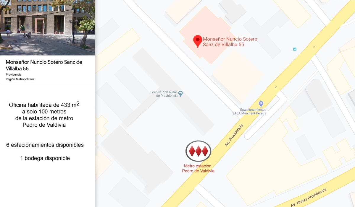 Arriendo Oficina NOSP 6B 6E 1B Pedro de Valdivia - Providencia