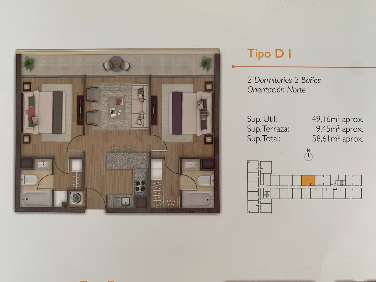 Venta Departamento N 2D en suite Walk-in cl&oacute;set 2B 3E 1B Metro Irarr&aacute;zaval - &Ntilde;u&ntilde;oa