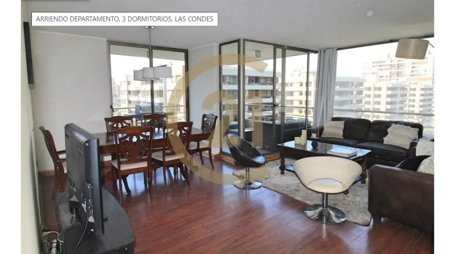 Arriendo Departamento SP 3D en suite Walk-in cl&oacute;set 2B 2E 1B Parque Arauco - Las Condes