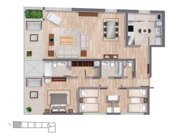 Venta Departamento NO 3D en suite Walk-in cl&oacute;set 3B 2E 1B Jard&iacute;n Del Este - Vitacura