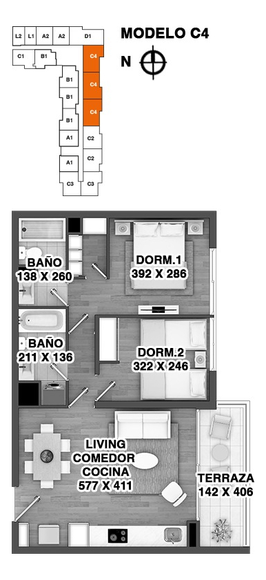 Arriendo Departamento NO 2D Walk-in cl&oacute;set 2B 1E 1B Estadio Nacional - &Ntilde;u&ntilde;oa