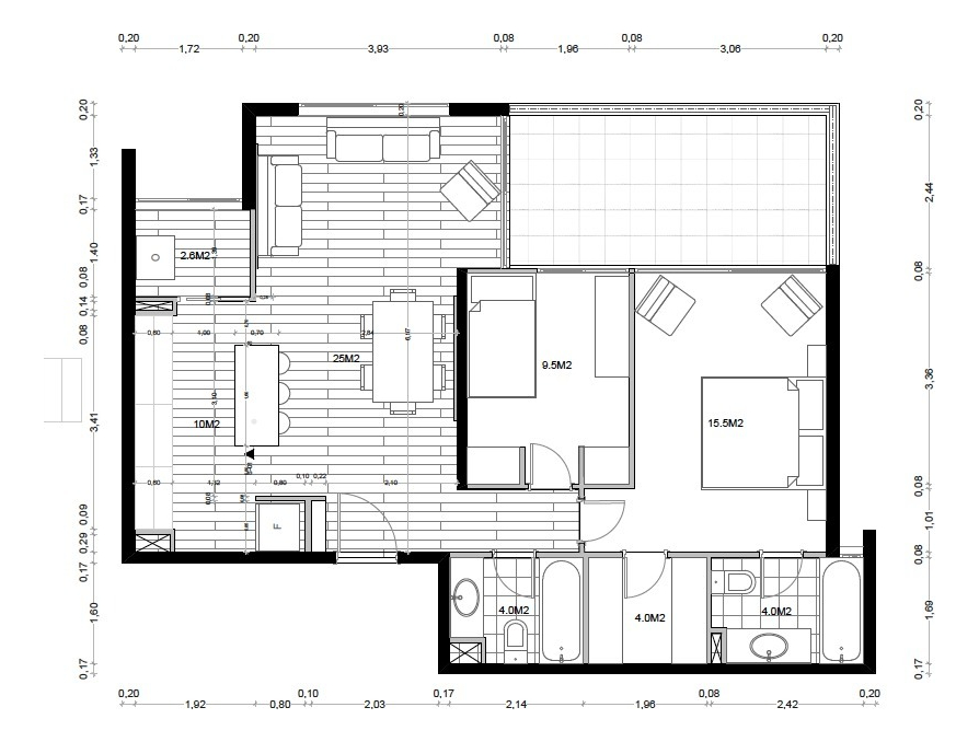 Arriendo Departamento P 2D en suite Walk-in cl&oacute;set 2B 1E 1B La Dehesa - Lo Barnechea