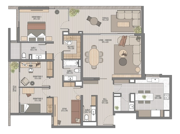 Venta Departamento SP 3D 3B 2E 1Bd Parque Arauco - Las Condes
