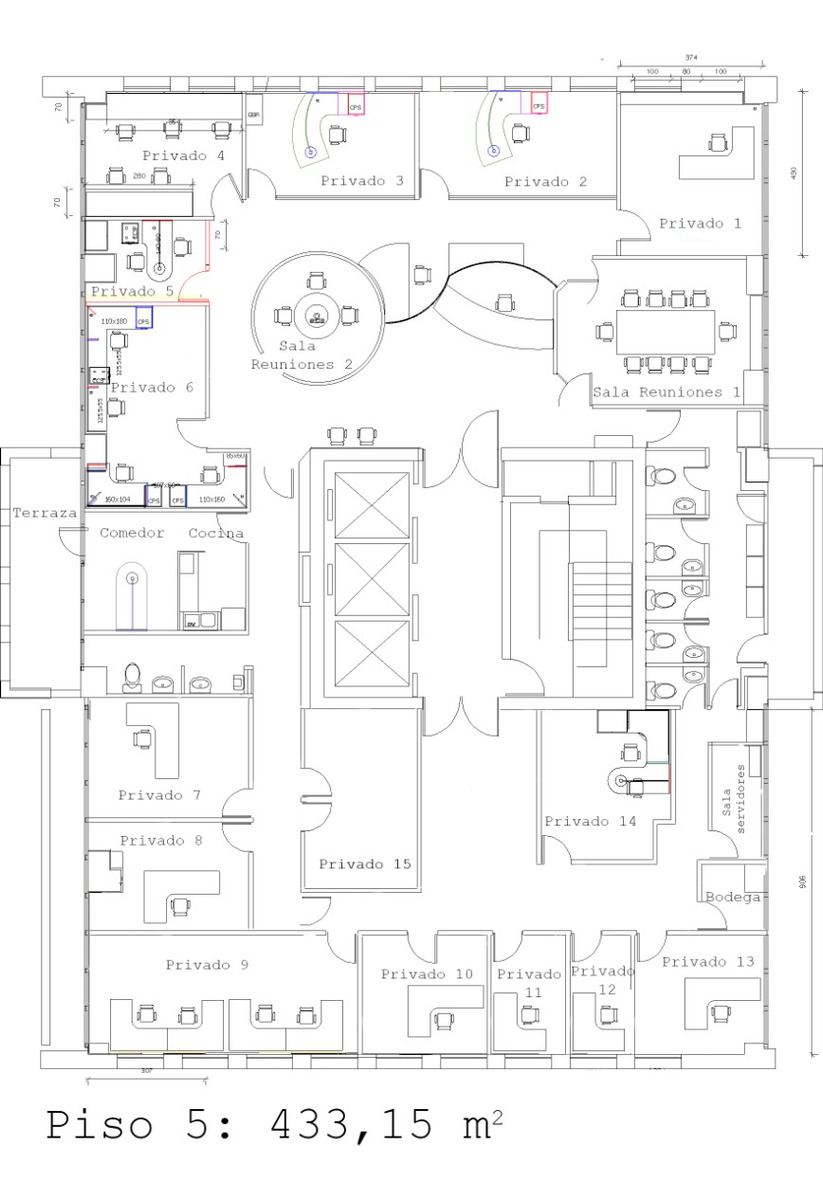 Arriendo Oficina NOSP 6B 6E 1B Pedro de Valdivia - Providencia