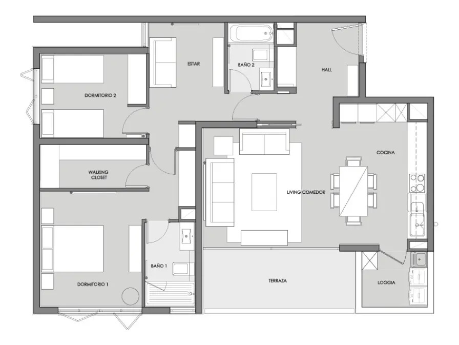 Arriendo Departamento NP 2D 2B 2E 1B Barrio El Golf - Las Condes
