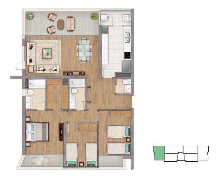 Arriendo Departamento 3D 3B 1E 1B Campus Oriente - Providencia