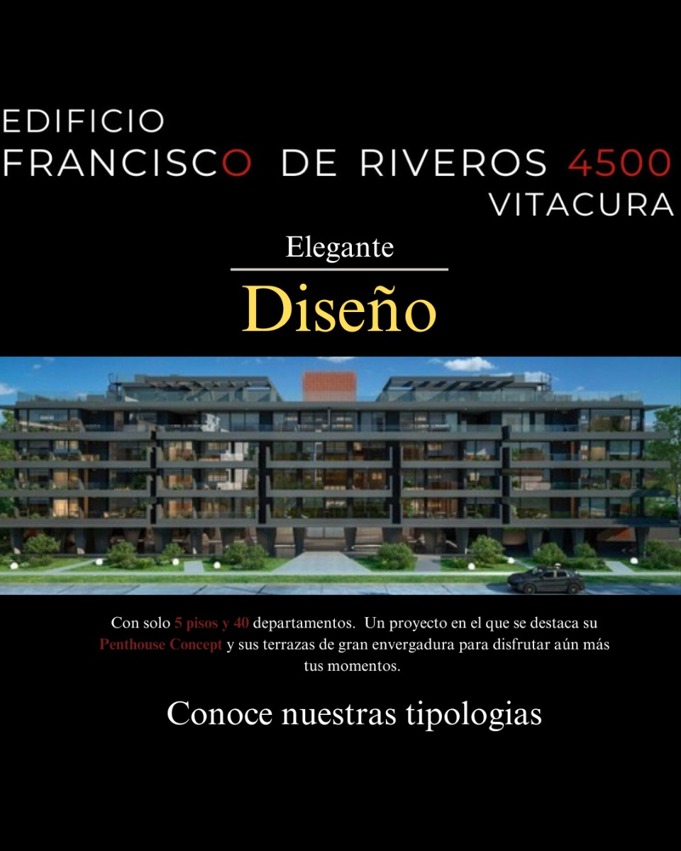 Venta Departamento NO 2D en suite Walk-in cl&oacute;set 2B Borde R&iacute;o - Casa Piedra - Vitacura
