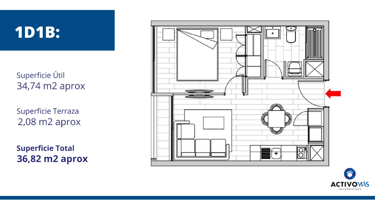 Venta Departamento S 1D 1B Metro Irarr&aacute;zaval - &Ntilde;u&ntilde;oa