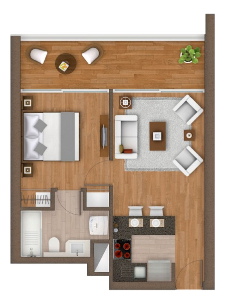 Arriendo Departamento NO 1D en suite 1B 1E 1B In&eacute;s de Su&aacute;rez - Providencia