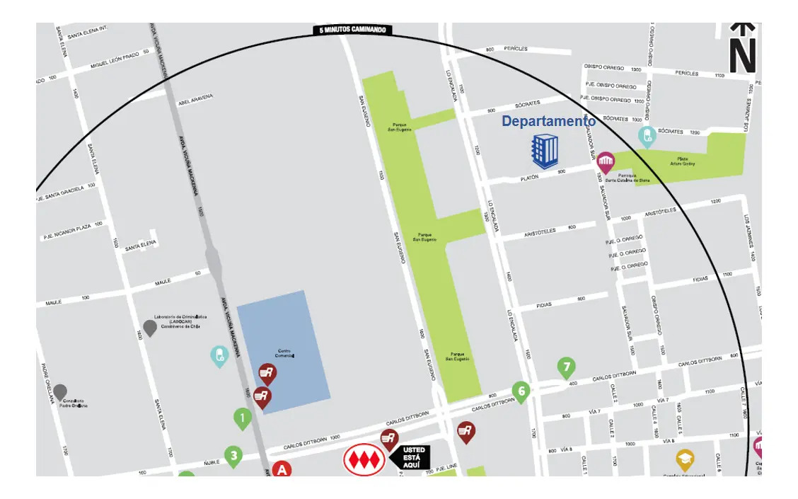 Arriendo Departamento 3D 2B Estadio Nacional - &Ntilde;u&ntilde;oa