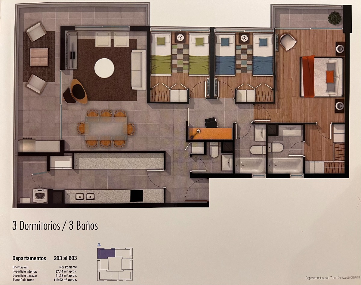 Venta Departamento NP 3D en suite Walk-in cl&oacute;set 3B 2E 1B In&eacute;s de Su&aacute;rez - Providencia
