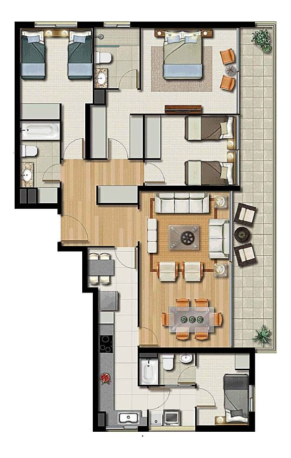 Arriendo Departamento NOSP 4D en suite 3B 2E 1B Los Leones - Providencia