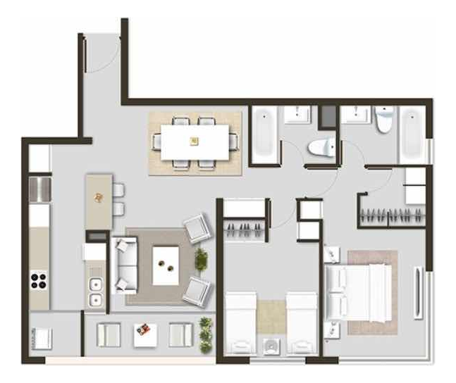 Arriendo Departamento SO 2D en suite Walk-in cl&oacute;set 2B 2E 2B Plaza Ega&ntilde;a - &Ntilde;u&ntilde;oa