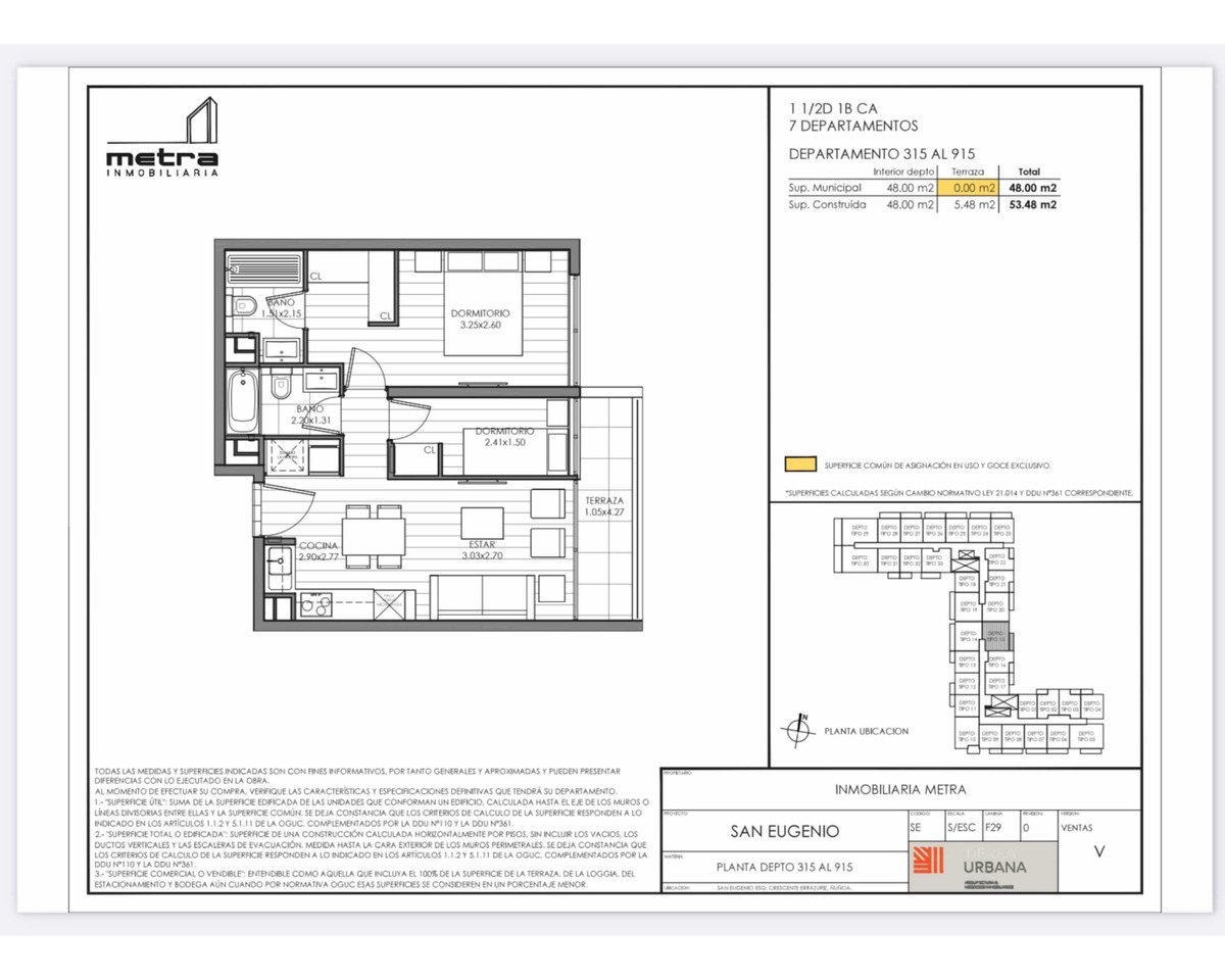 Venta Departamento 2D 2B 1E Parque San Eugenio - Metro &Ntilde;uble - &Ntilde;u&ntilde;oa