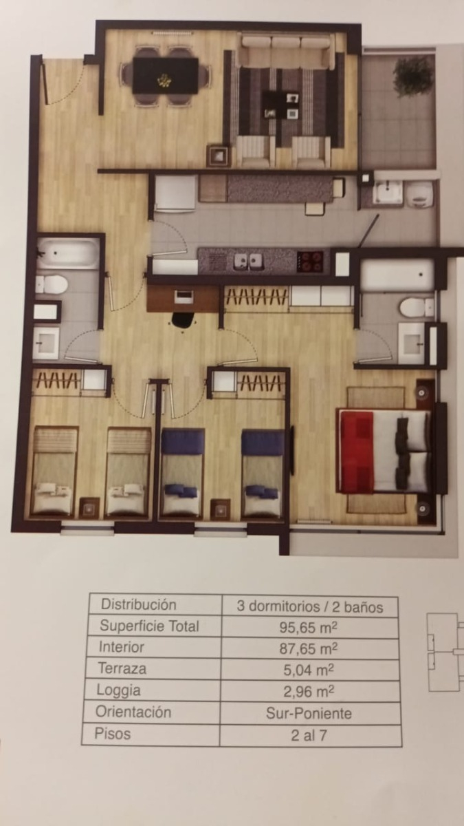 Arriendo Departamento SP 3D en suite Walk-in cl&oacute;set 2B 1E 1B Campus Oriente - Providencia