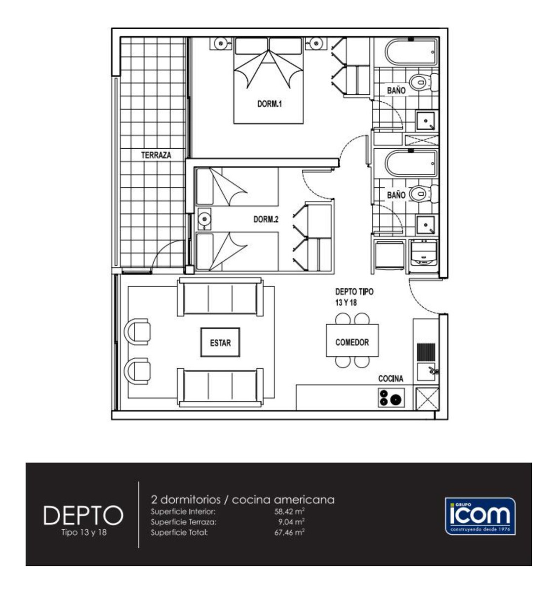 Venta Departamento NP 2D en suite 2B 1E 1Bd Metro &Ntilde;u&ntilde;oa - &Ntilde;u&ntilde;oa