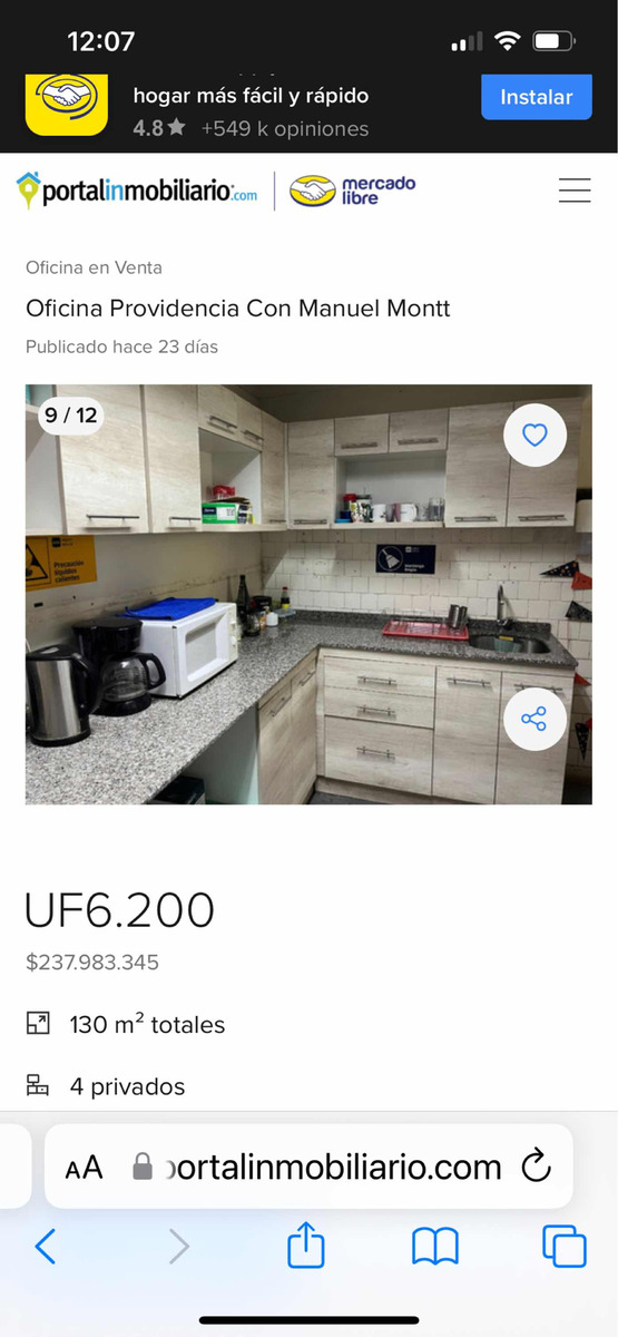 Venta Oficina 3B Manuel Montt - Providencia