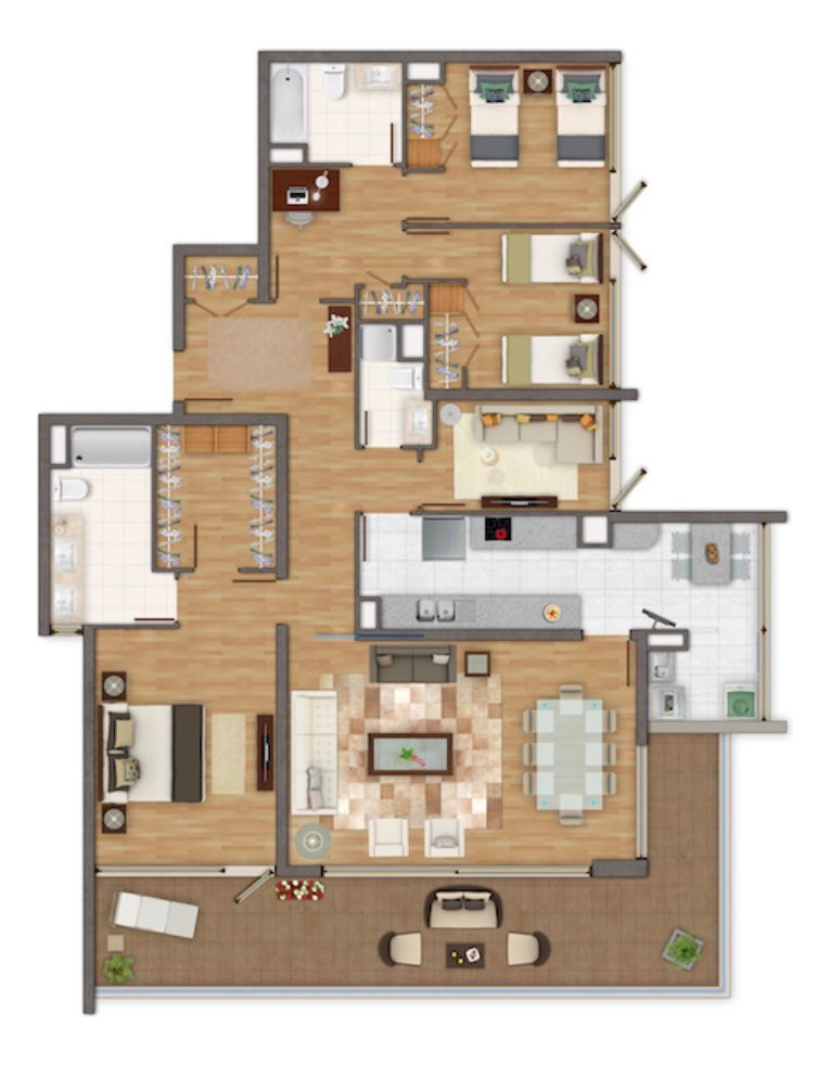 Arriendo Departamento SO 4D en suite Walk-in cl&oacute;set 3B 2E 1B  - Vitacura