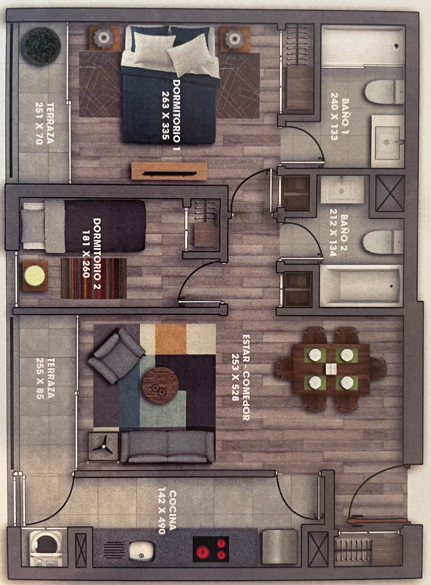 Venta Departamento O 2D en suite 2B 1E 1B Parque Juan XXIII - &Ntilde;u&ntilde;oa