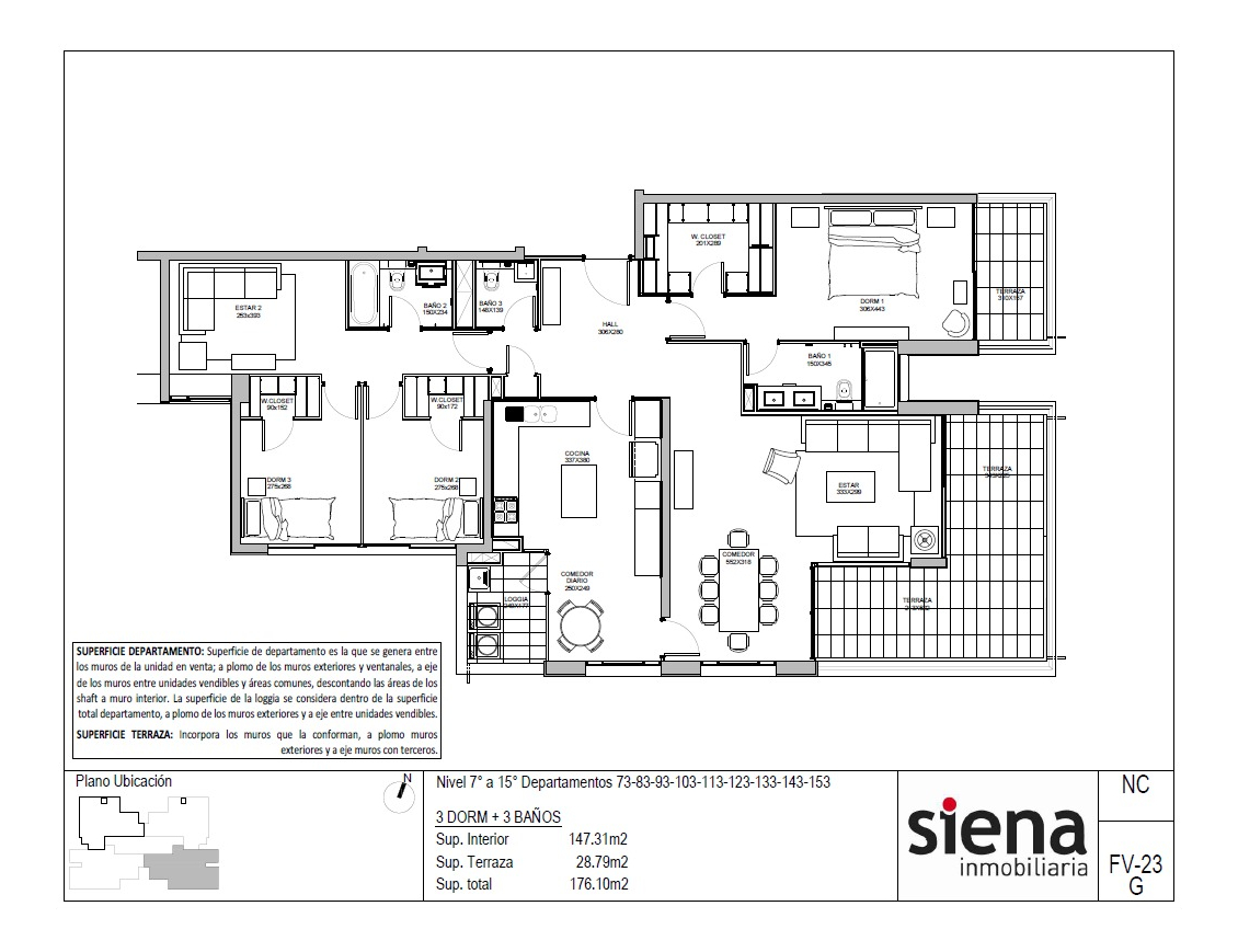 Venta Departamento SO 3D en suite Walk-in cl&oacute;set 3B 2E 1B Parque Arauco - Las Condes