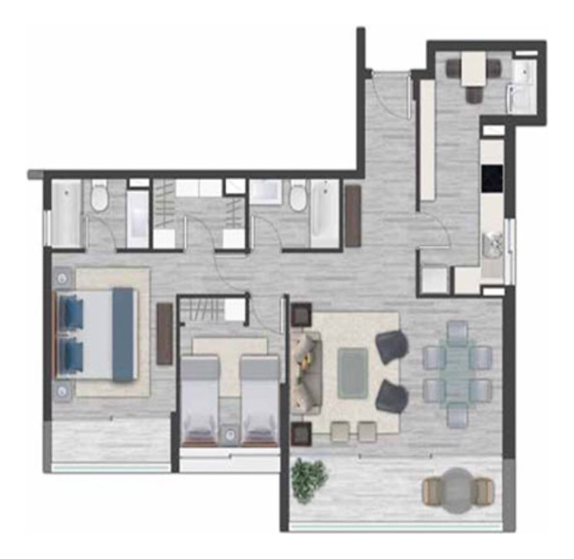 Arriendo Departamento SO 2D en suite Walk-in cl&oacute;set 2B 1E 1B Metro Monse&ntilde;or Eyzaguirre - &Ntilde;u&ntilde;oa