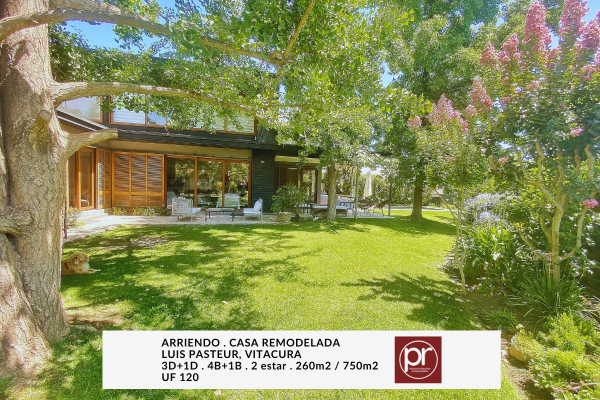 Arriendo Casa NO 3D en suite Walk-in cl&oacute;set 4B 3E 1B Juan XXIII - Vitacura